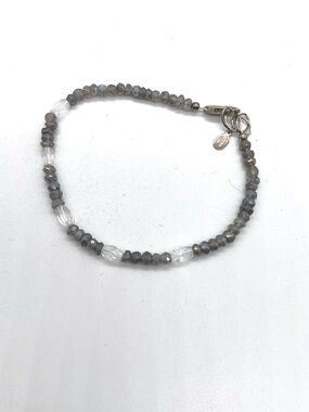 Deb Guyot Genuine Laborite Diamond Quartz 925 Sterling Silver Bracelet